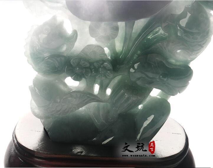 天然翡翠摆件 年年有余翡翠摆件-6