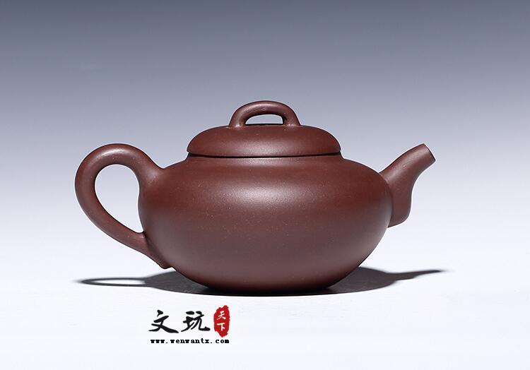 宜兴原矿正品名家纯全手工刻绘莲蓬紫泥含香壶茶壶茶具-4