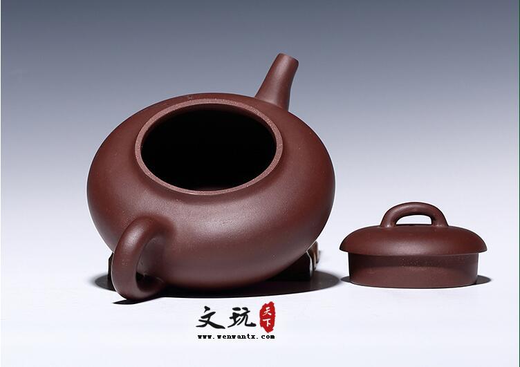 宜兴原矿正品名家纯全手工刻绘莲蓬紫泥含香壶茶壶茶具-6