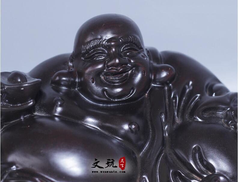 黑檀木雕刻工艺礼品 坐布袋弥勒笑佛17*12*7.5cm-6