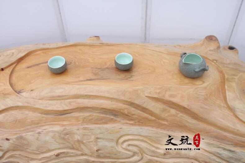 迎客松根雕茶几树根天然茶具 杉木茶台实木根雕茶桌-4