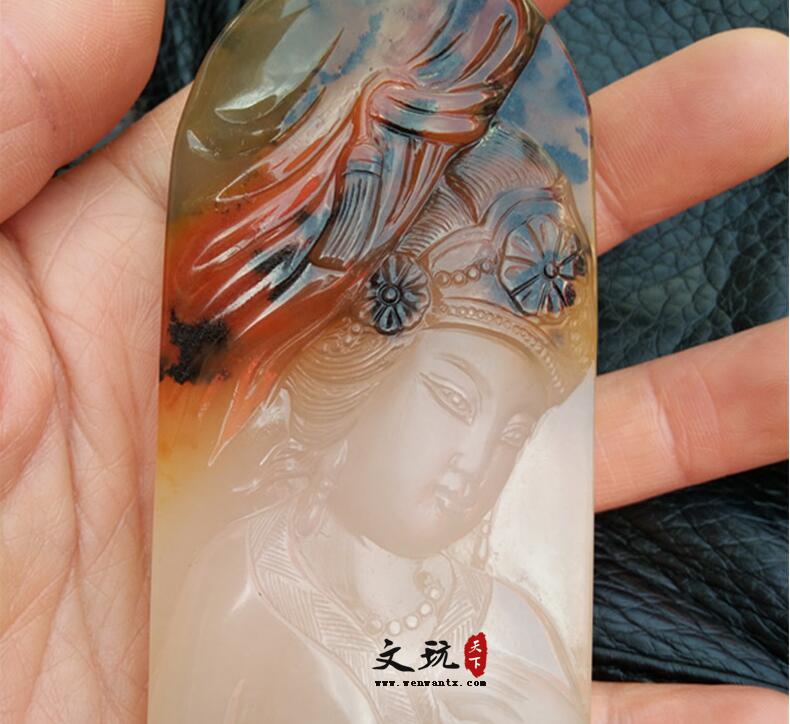 正宗天然黄龙玉优质草花双面雕手玩件-2