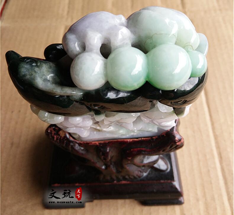 正宗天然翡翠海底世界海豚海草精美摆件饰品，礼品-1