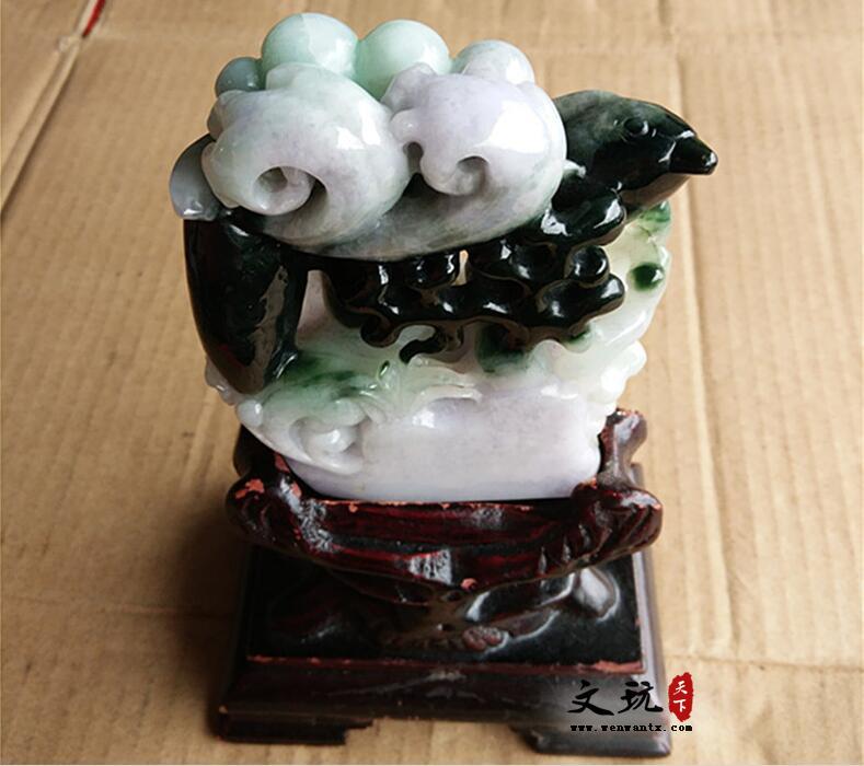 正宗天然翡翠海底世界海豚海草精美摆件饰品，礼品-2