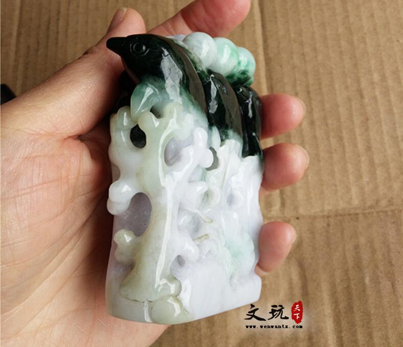 正宗天然翡翠海底世界海豚海草精美摆件饰品，礼品-4