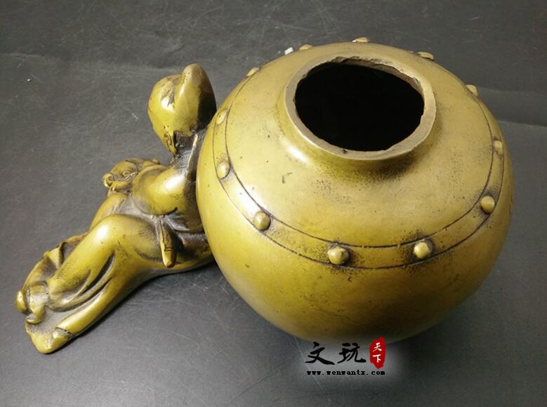 纯铜斑铜李白醉酒 家居摆件铜器特色工艺品创意礼品酒仙酒鬼-2