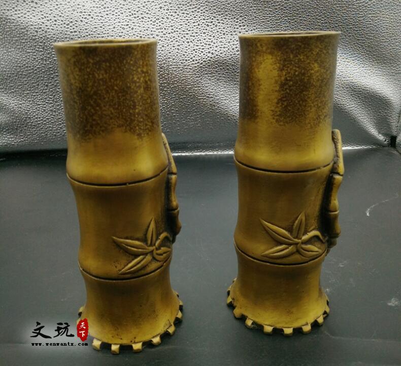 仿古纯铜大号竹节香筒 摆件佛堂用品古玩铜器收藏装饰礼品-3