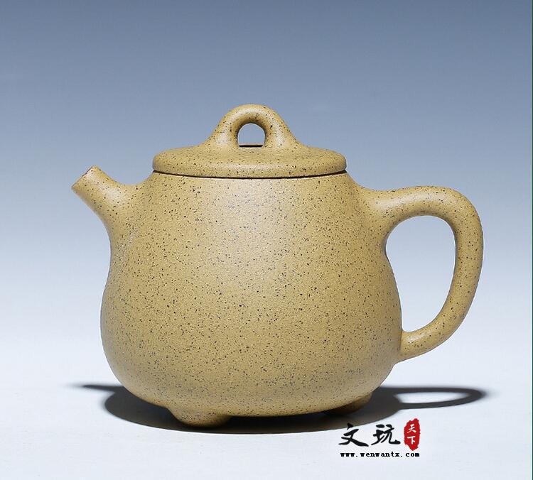 宜兴原矿正品全手工紫砂茶壶茶具芝麻段泥高石瓢壶-1