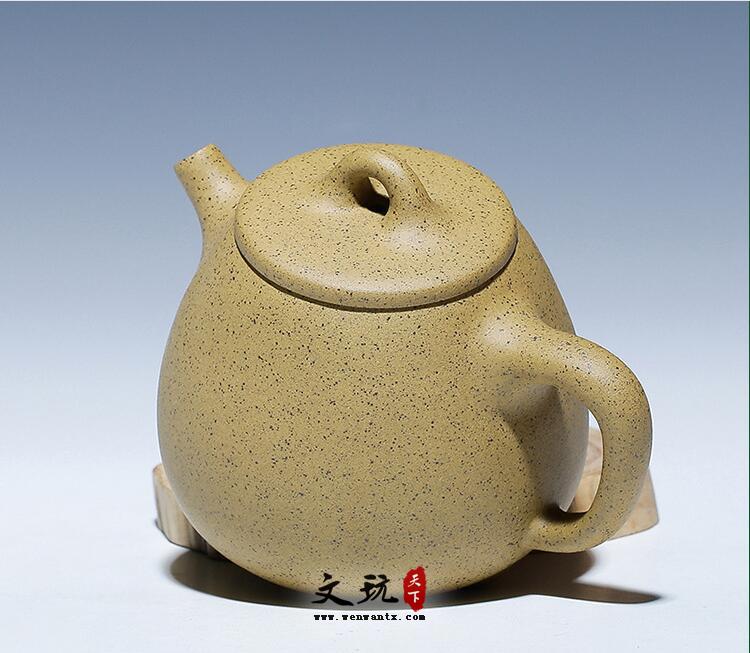 宜兴原矿正品全手工紫砂茶壶茶具芝麻段泥高石瓢壶-4