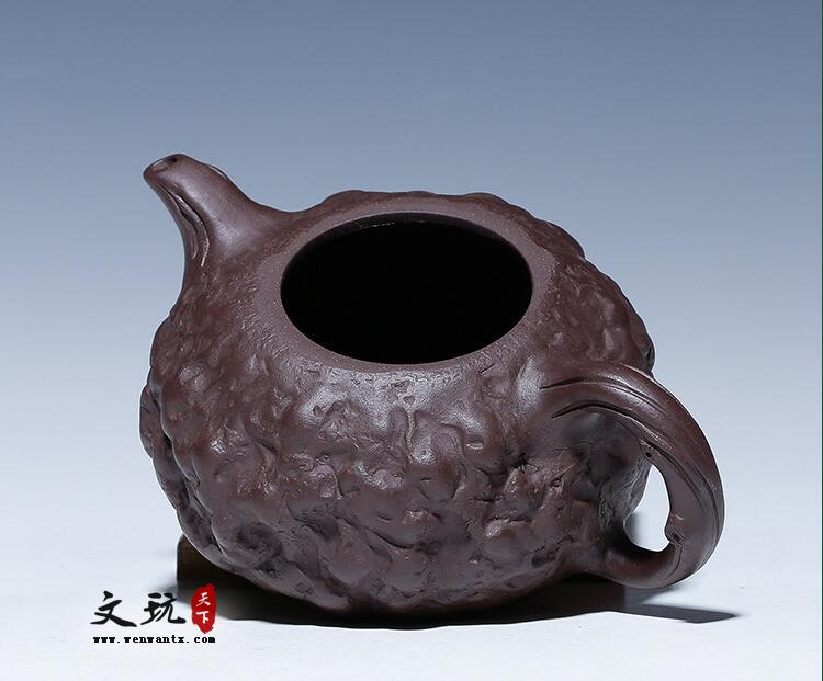 宜兴原矿正品名家全手工紫砂茶壶紫泥灵芝供春壶茶具-4