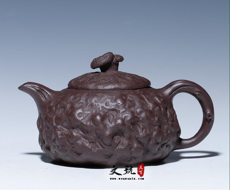 宜兴原矿正品名家全手工紫砂茶壶紫泥灵芝供春壶茶具-3