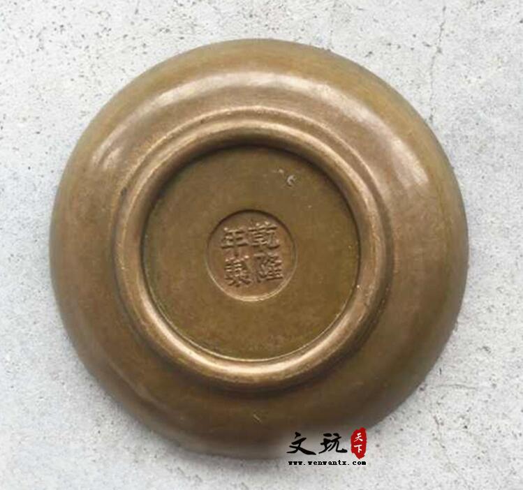 古玩杂项收藏复古铜器童子拜观音盘子童子拜观音笔洗工艺品-2