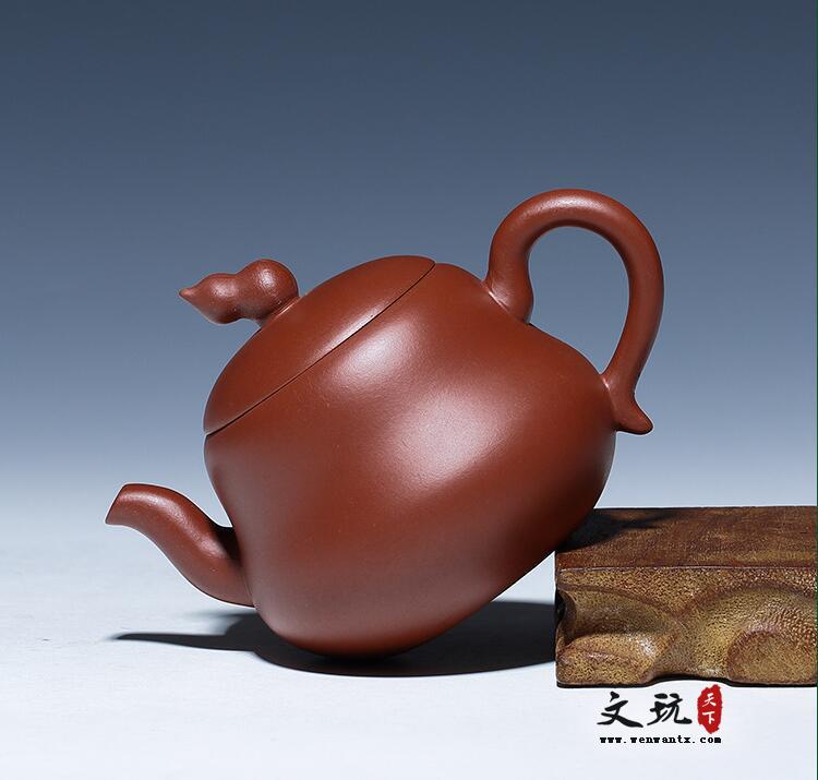 宜兴原矿大红袍葫芦壶正品全手工茶壶-7