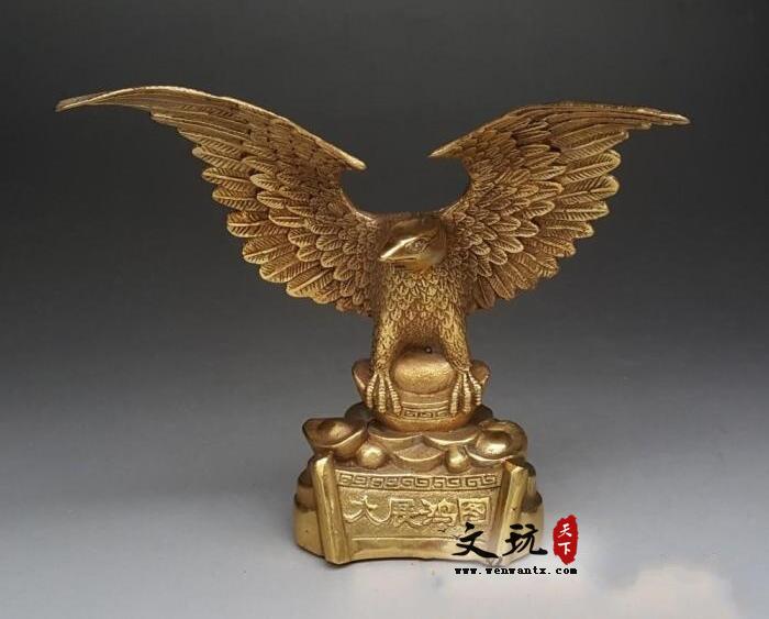 古玩纯铜鹰摆件大展宏图鹰家居装饰工艺品-1