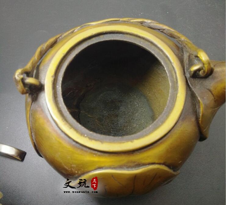 特价仿古铜器纯铜河叶鱼水壶摆件酒壶茶壶装饰工艺礼品-4