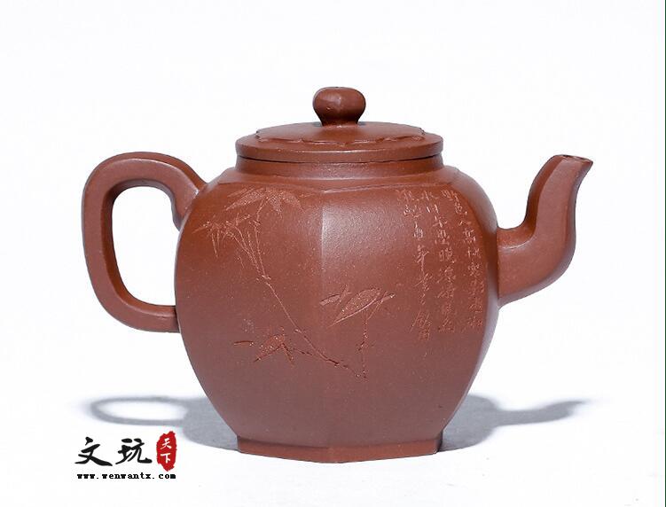 宜兴原矿紫泥正品茶壶茶具菱花宫灯壶-5