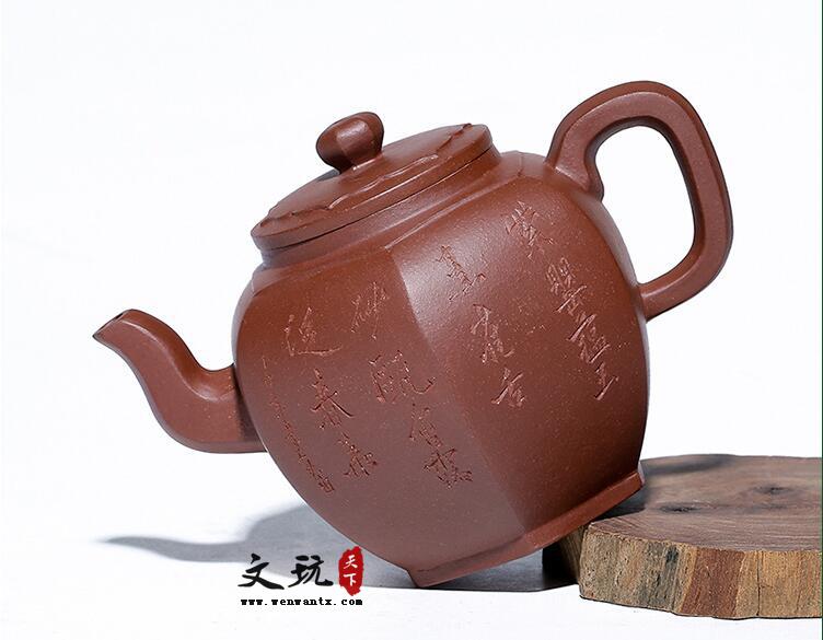 宜兴原矿紫泥正品茶壶茶具菱花宫灯壶-3