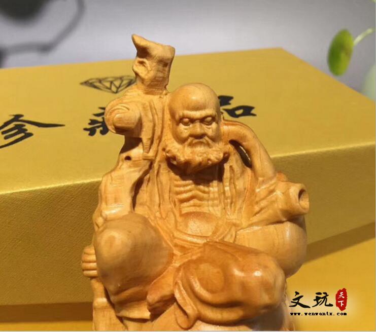 崖柏拐杖达摩实木客厅家居摆饰摆件-4